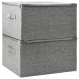 Storage Boxes 2 pcs Fabric 43x34x23 cm Grey - Top-Down View