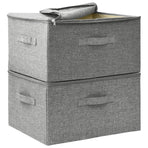 Storage Boxes 2 pcs Fabric 43x34x23 cm Grey