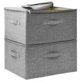 Storage Boxes 2 pcs Fabric 43x34x23 cm Grey - Rear View