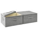 Storage Boxes 2 pcs Fabric 43x34x23 cm Grey - Close-Up Angle
