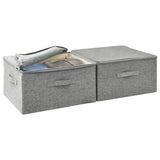 Storage Boxes 2 pcs Fabric 43x34x23 cm Grey - Low Angle