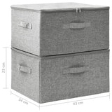 Storage Boxes 2 pcs Fabric 43x34x23 cm Grey - Extra Image