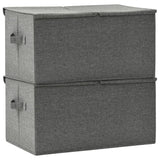 Storage Boxes 2 pcs Fabric 50x30x25 cm Anthracite - Top-Down View