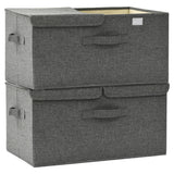 Storage Boxes 2 pcs Fabric 50x30x25 cm Anthracite - Rear View