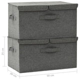 Storage Boxes 2 pcs Fabric 50x30x25 cm Anthracite - Extra Image