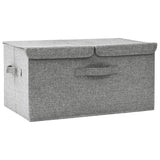 Storage Box Fabric 50x30x25 cm Grey - Front View