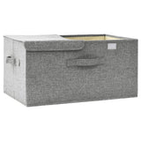 Storage Box Fabric 50x30x25 cm Grey - Rear View