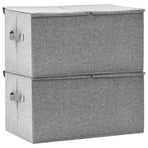 Storage Boxes 2 pcs Fabric 50x30x25 cm Grey