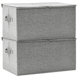 Storage Boxes 2 pcs Fabric 50x30x25 cm Grey - Top-Down View