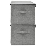 Storage Boxes 2 pcs Fabric 50x30x25 cm Grey - Close-Up Angle