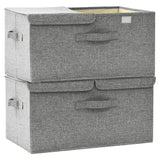 Storage Boxes 2 pcs Fabric 50x30x25 cm Grey - Rear View