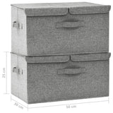 Storage Boxes 2 pcs Fabric 50x30x25 cm Grey - Extra Image