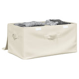 Storage Box Fabric 50x30x25 cm Cream - Side View