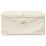 Storage Boxes 2 pcs Fabric 50x30x25 cm Cream - Side View
