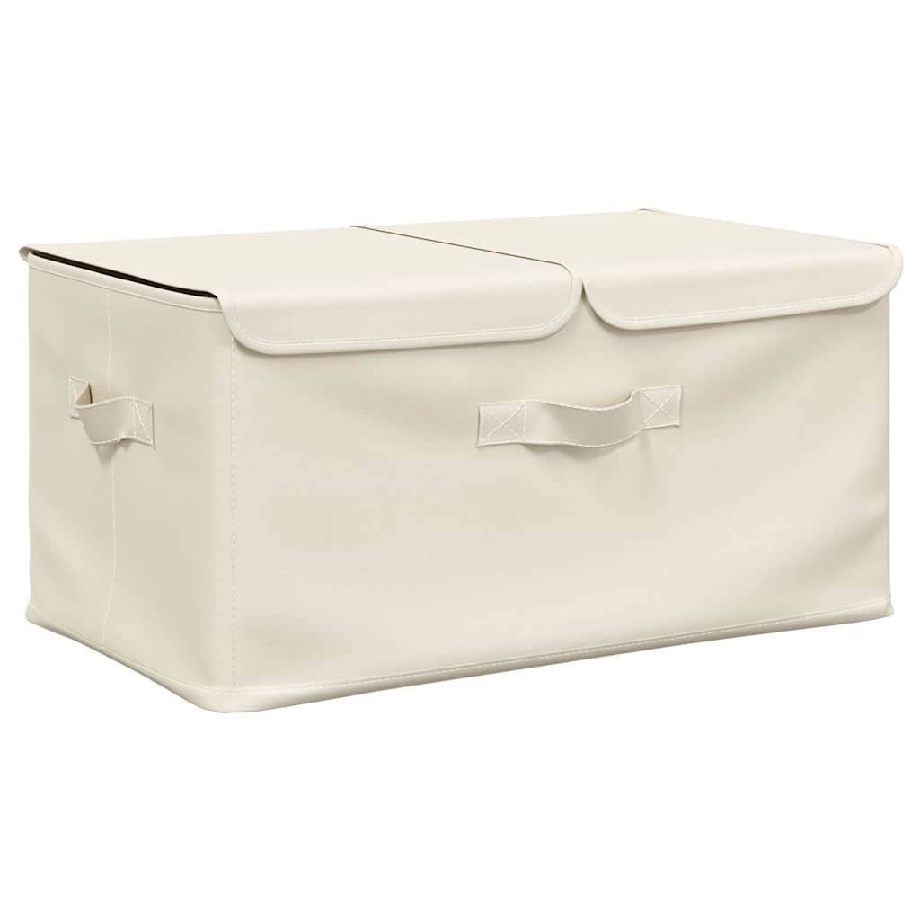 Storage Boxes 2 pcs Fabric 50x30x25 cm Cream