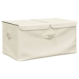 Storage Boxes 2 pcs Fabric 50x30x25 cm Cream - Rear View