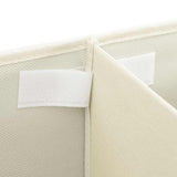 Storage Boxes 2 pcs Fabric 50x30x25 cm Cream - Low Angle