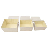 Stackable Storage Box Set of 3 Piece Fabric Cream - Low Angle