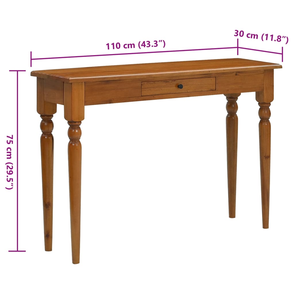 Console Table 110x30x75 cm Solid Mahogany Wood