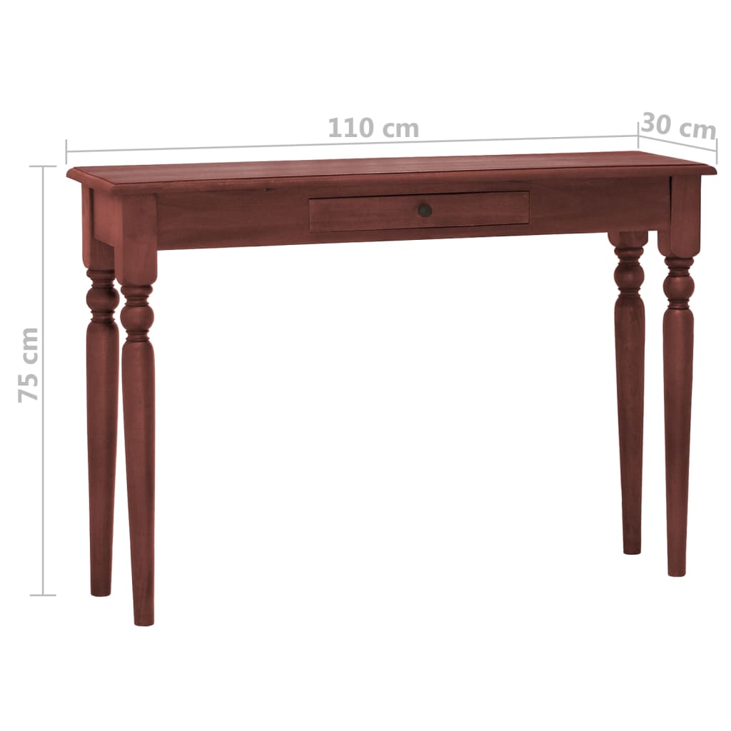 Console Table Classical Brown 110x30x75 cm Solid Mahogany Wood
