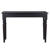 Console Table Light Black 110x30x75 cm Solid Mahogany Wood