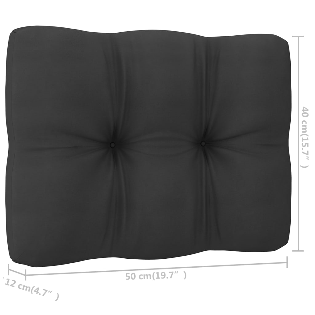 10 Piece Garden Lounge Set with Cushions Black Solid Pinewood