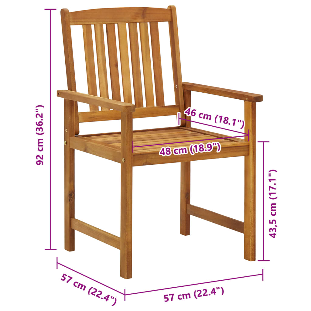 Garden Chairs 6 pcs Solid Wood Acacia