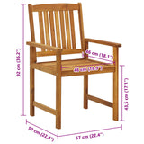 Garden Chairs 6 pcs Solid Wood Acacia - Close-Up Angle