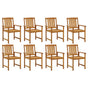 Garden Chairs 8 pcs Solid Acacia Wood