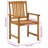 Garden Chairs with Cushions 6 pcs Solid Wood Acacia - Low Angle