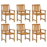 Garden Chairs with Cushions 6 pcs Solid Wood Acacia - Side View