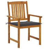 Garden Chairs with Cushions 8 pcs Solid Acacia Wood - Front View