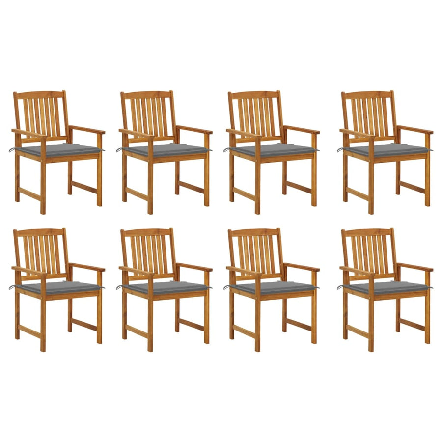 Garden Chairs with Cushions 8 pcs Solid Acacia Wood