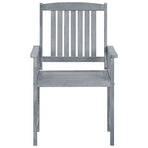 Garden Chairs 8 pcs Solid Acacia Wood Grey
