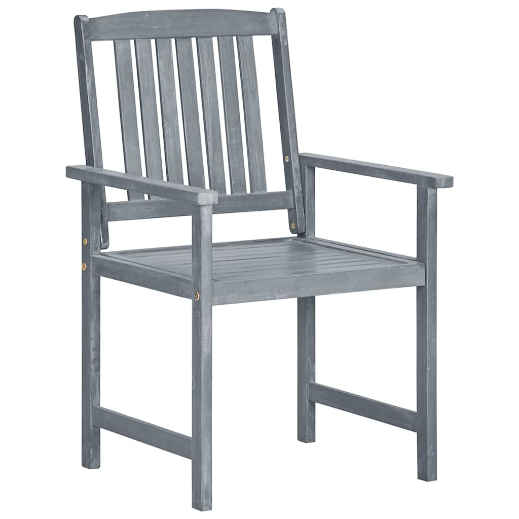 Garden Chairs with Cushions 8 pcs Solid Acacia Wood Grey