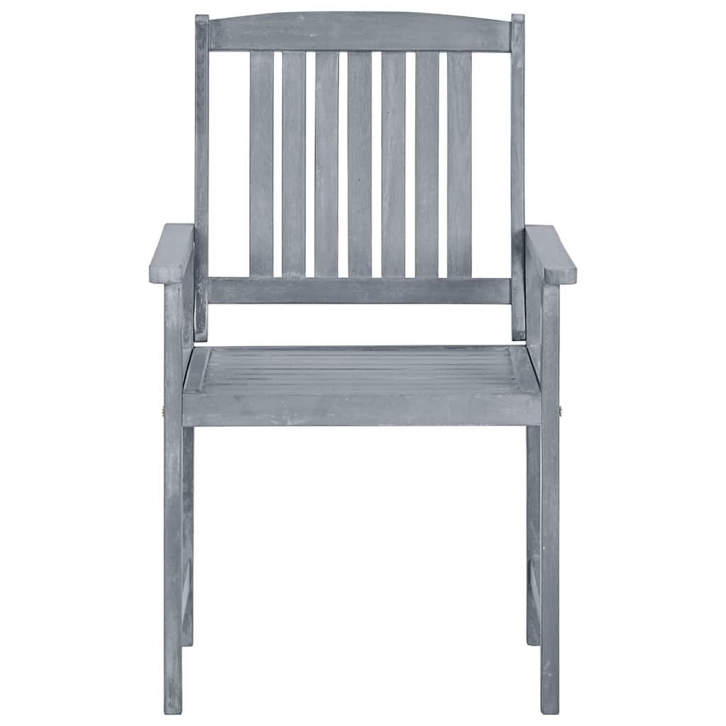 Garden Chairs with Cushions 8 pcs Solid Acacia Wood Grey