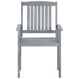 Garden Chairs with Cushions 8 pcs Solid Acacia Wood Grey