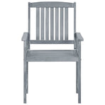 Garden Chairs with Cushions 8 pcs Solid Acacia Wood Grey