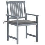 Garden Chairs with Cushions 8 pcs Solid Acacia Wood Grey