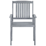 Garden Chairs with Cushions 8 pcs Solid Acacia Wood Grey