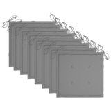 Garden Chairs with Cushions 8 pcs Solid Acacia Wood Grey - Rear View