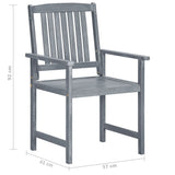 Garden Chairs with Cushions 8 pcs Solid Acacia Wood Grey