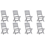 Folding Outdoor Chairs 8 pcs Solid Acacia Wood