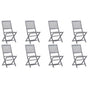 Folding Chairs 8 pcs Solid Acacia Wood