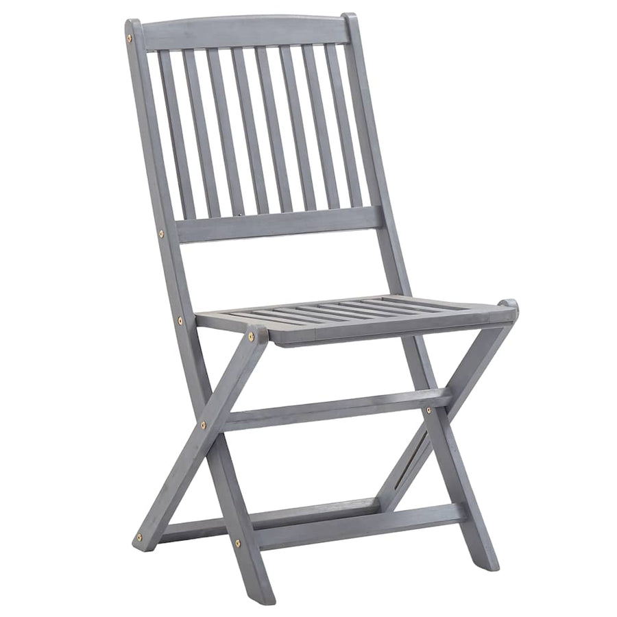 Folding Chairs 8 pcs Solid Acacia Wood