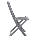 Folding Outdoor Chairs 8 pcs Solid Acacia Wood - Side View