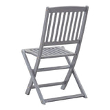 Folding Outdoor Chairs 8 pcs Solid Acacia Wood - Top-Down View
