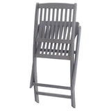 Folding Outdoor Chairs 8 pcs Solid Acacia Wood - 45-Degree Angle