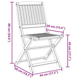 Folding Outdoor Chairs 8 pcs Solid Acacia Wood - Close-Up Angle
