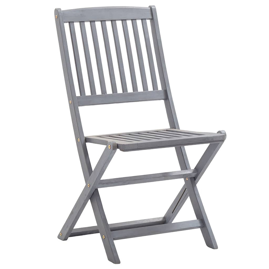 Folding Chairs 8 pcs with Cushions Solid Acacia Wood